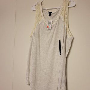 Torrid 4x Gray Lace Tank Top NWT- White trim, Soft Lime Yellow lace